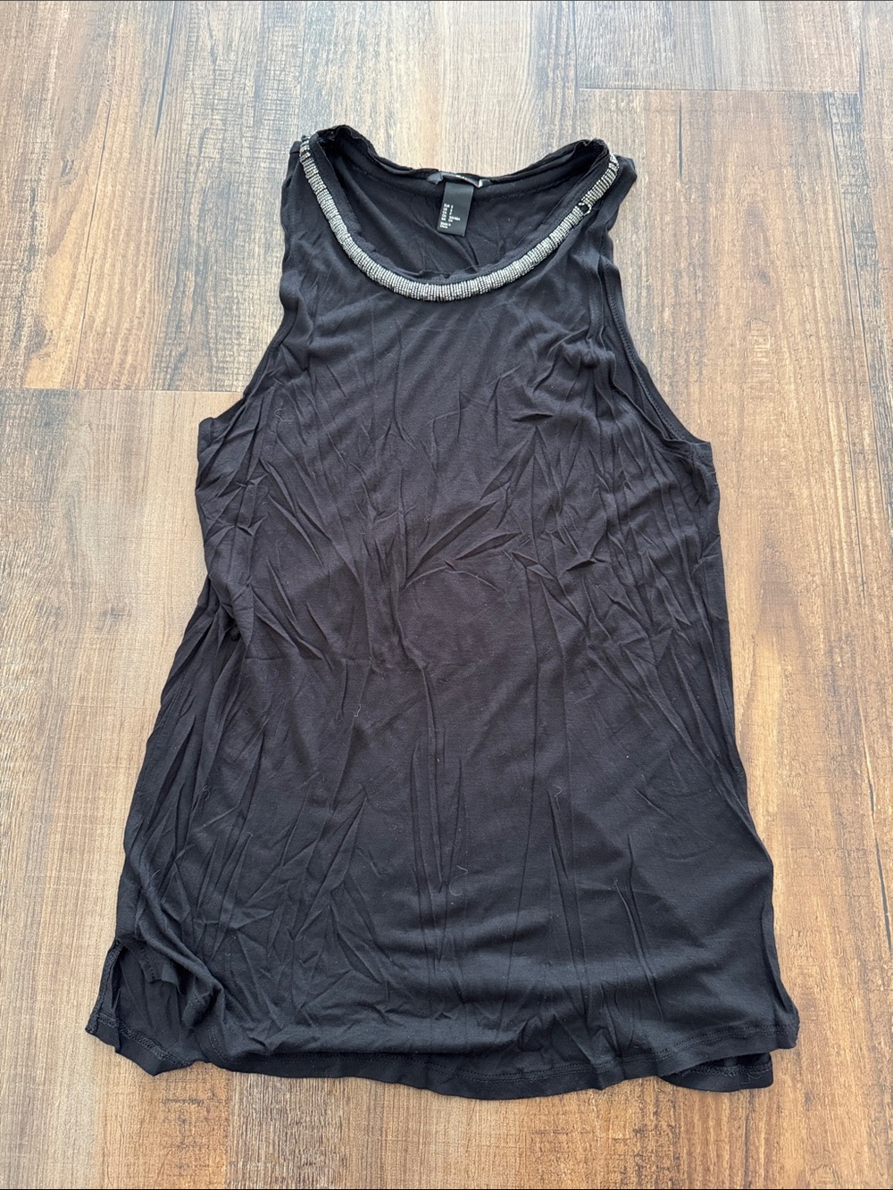 H&M Black Sleeveless Top with Silver Trim